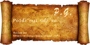 Polónyi Géza névjegykártya